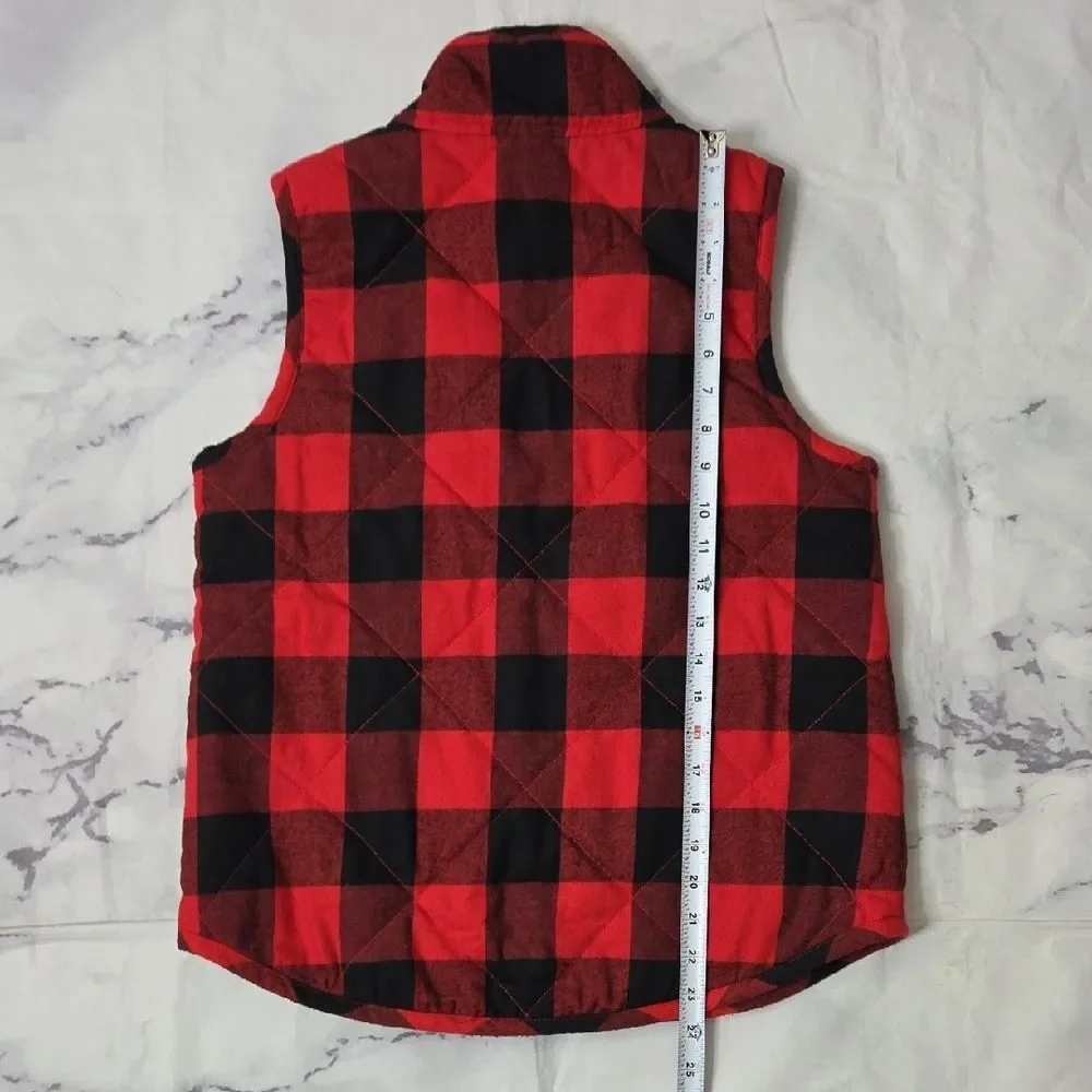 Mud Pie Red and Black Checkered Vest